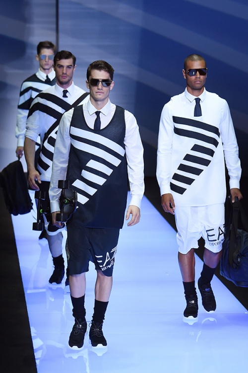 Looks from the Emporio Armani runway in Milan (Credit: AFP Photo)